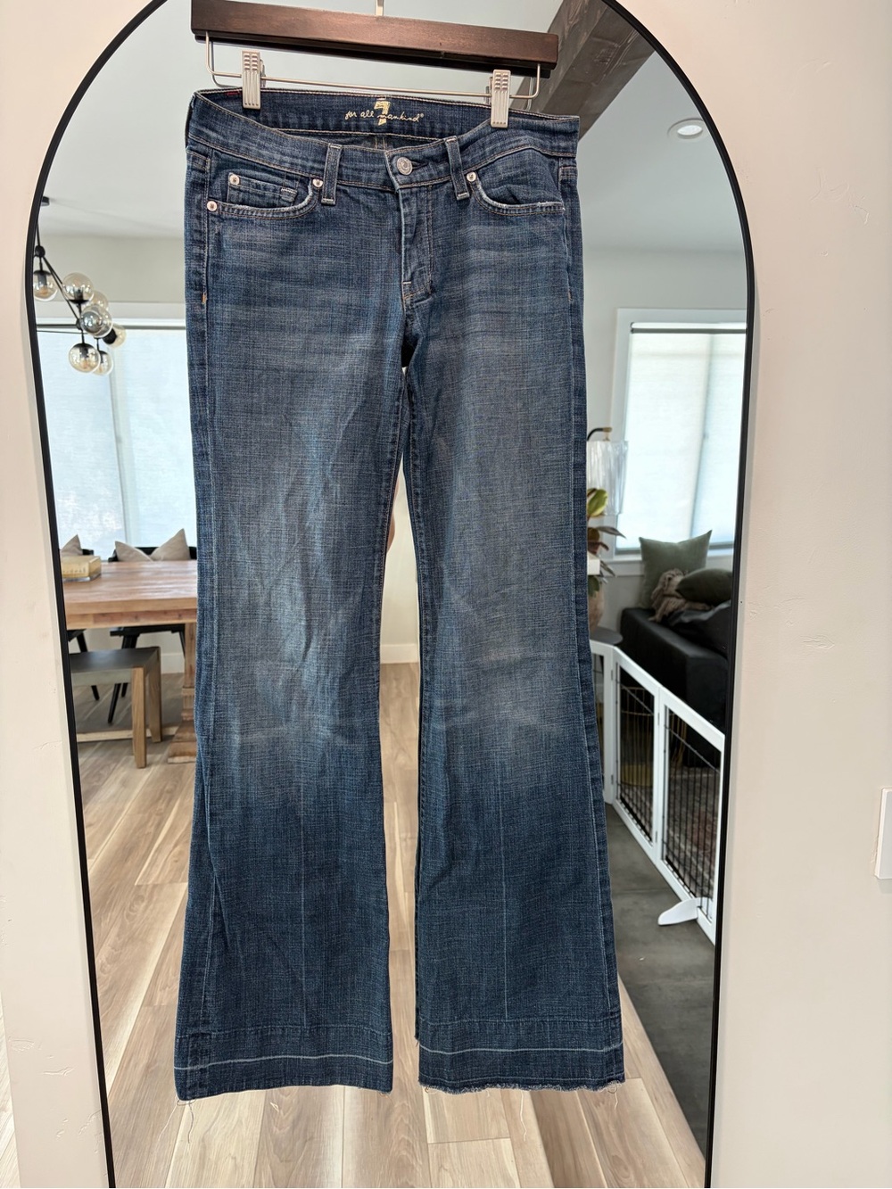 Dark Wash Women's Flare Jeans - Unbranded